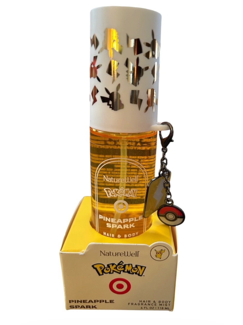 Pokemon Pineapple Spark Hair & Body Mist — Yellow and White with Gold Accents